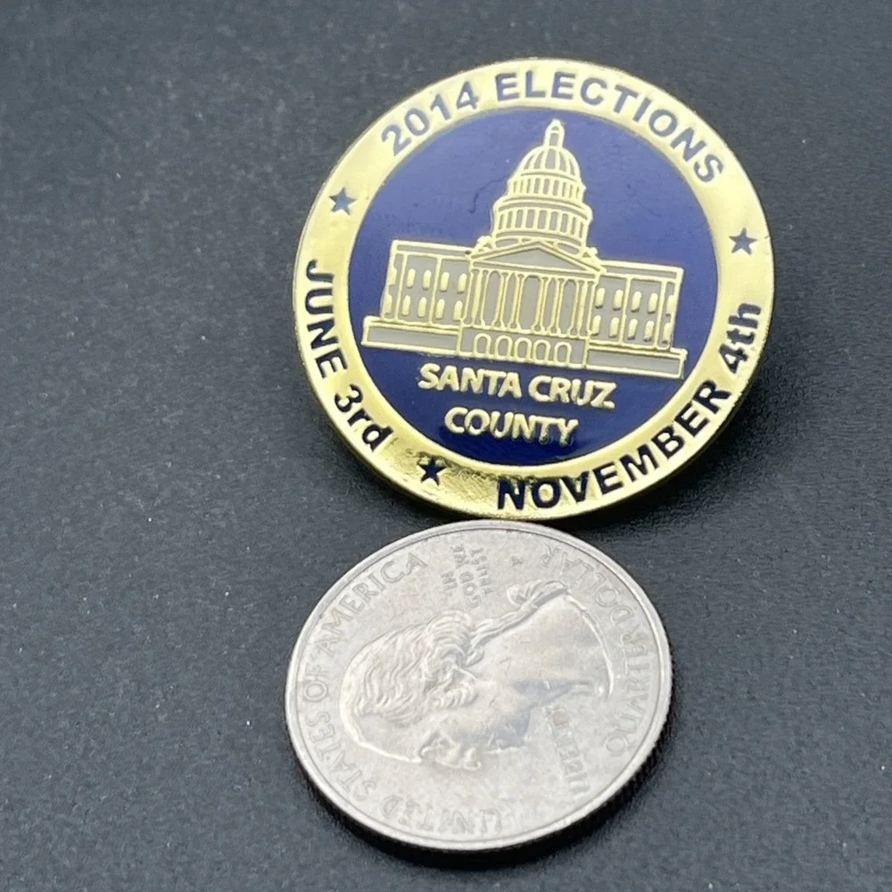 2014 Elections Santa‎ Cruz County California Lapel Hat Pin